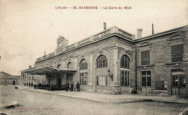 Narbonne aude la gare du midi cpa