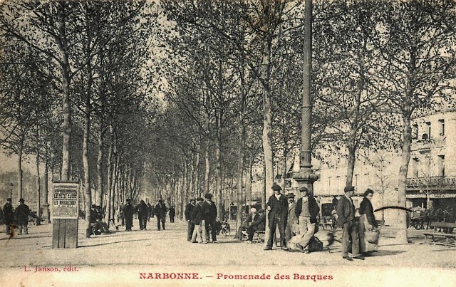 Narbonne aude la promenade des barques cpa