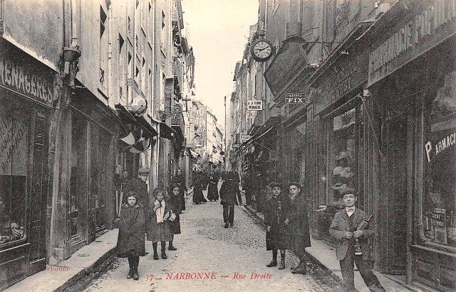 Narbonne aude la rue droite cpa