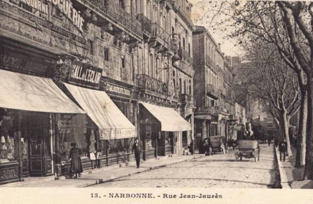 Narbonne aude la rue jean jaures cpa