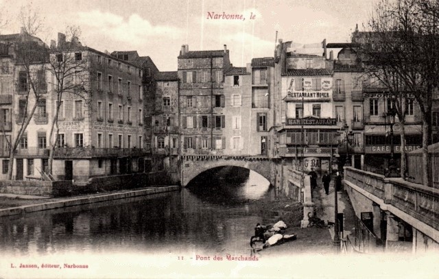 Le pont des marchands (cpa)