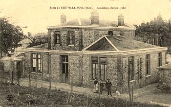 Neuville bosc oise l ecole en 1900 cpa