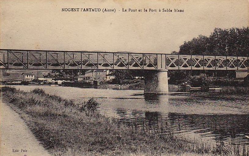 Nogent l'Artaud (Aisne) CPA Port et pont