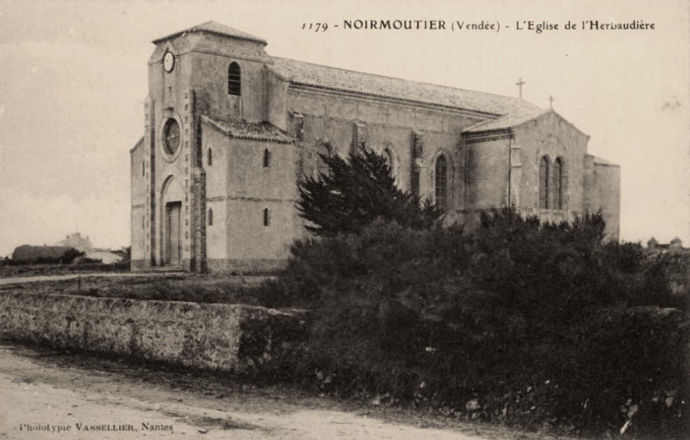 Noirmoutier-en-l'île (Vendée) L'Herbaudière, l'église du Sacré-Coeur CPA