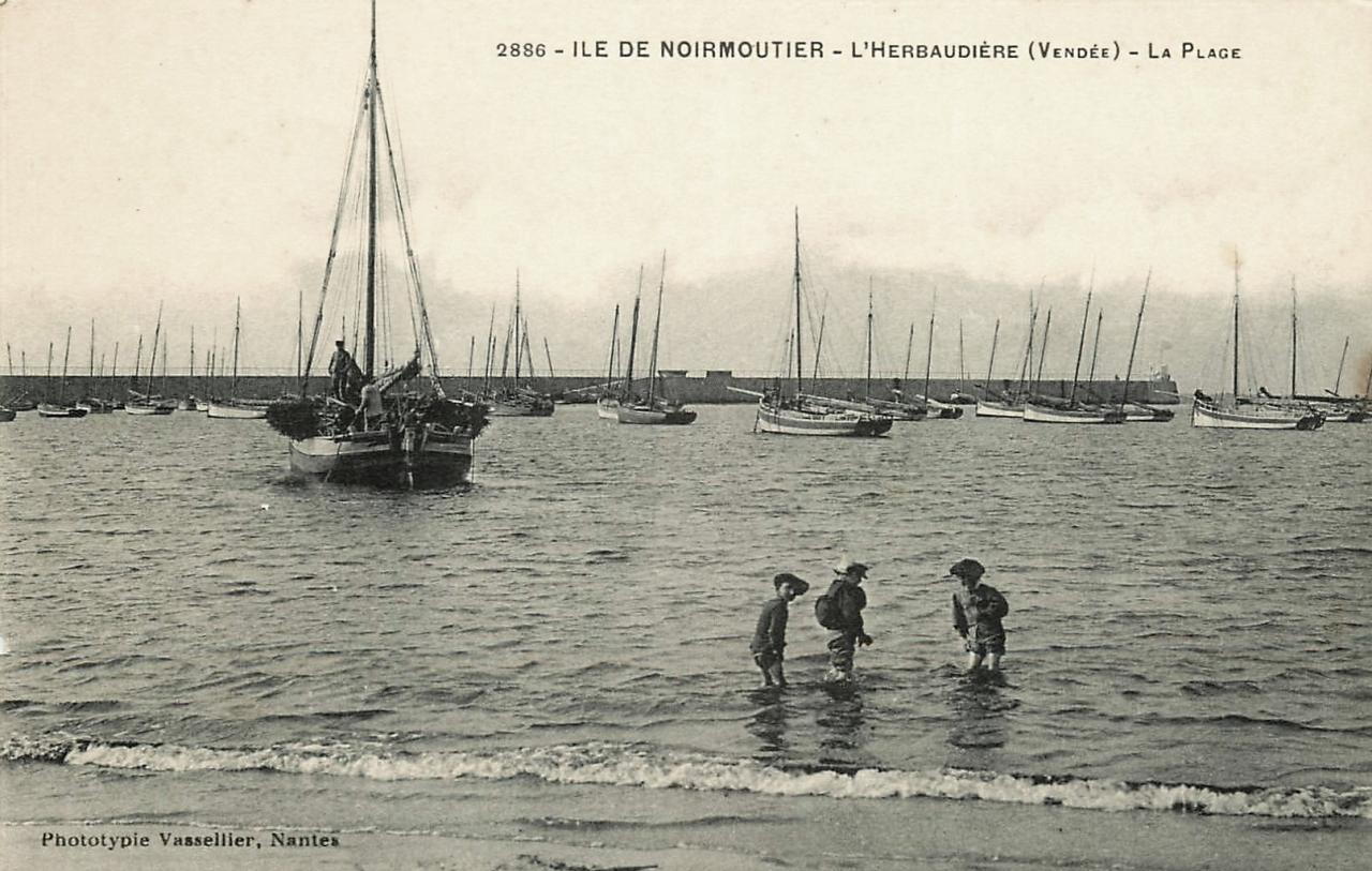 Noirmoutier-en-l'île (Vendée) L'Herbaudière, la plage CPA