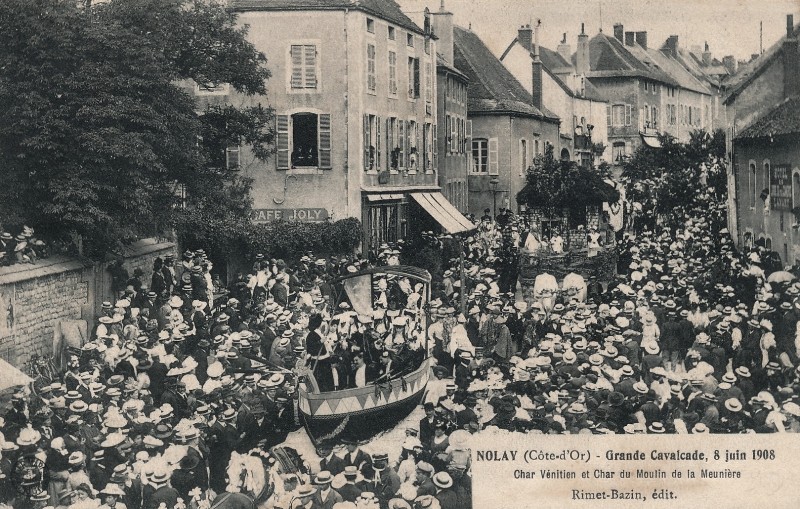 Nolay (Côte d'Or) La grande cavalcade de 1908 CPA
