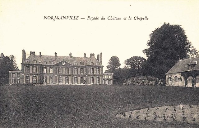 Normanville seine maritime chateau et chapelle cpa