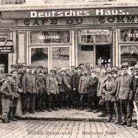 Noyon oise cpa 1914 1918 cafe du commerce