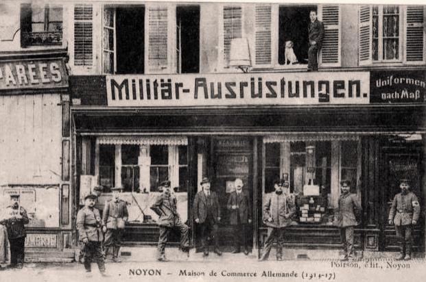 Noyon oise cpa 1914 1918 commerce allemand