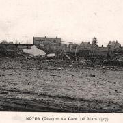 Noyon oise cpa 1917 la gare