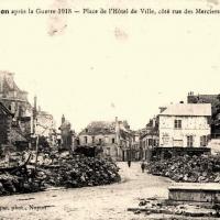 Noyon oise cpa 1914 1918 hotel de ville place cote rue des merciers