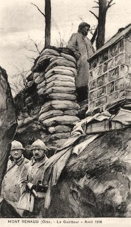 Noyon oise cpa 1914 1918 mont renaud guetteurs avril 1919