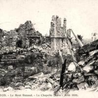 Noyon oise cpa 1918 mont renaud les ruines de la chapelle du chateau