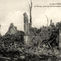 Noyon oise cpa 1918 mont renaud ruines de la ferme