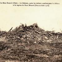 Noyon oise cpa 1918 mont renaud les ruines du chateau