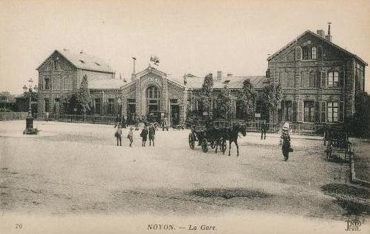 Noyon oise cpa gare avant 1915
