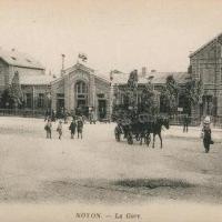 Noyon oise cpa gare avant 1915