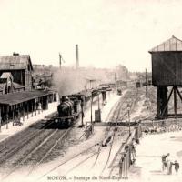 Noyon oise cpa gare en 1905