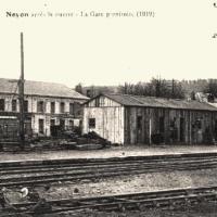 Noyon oise cpa gare provisoire 1920