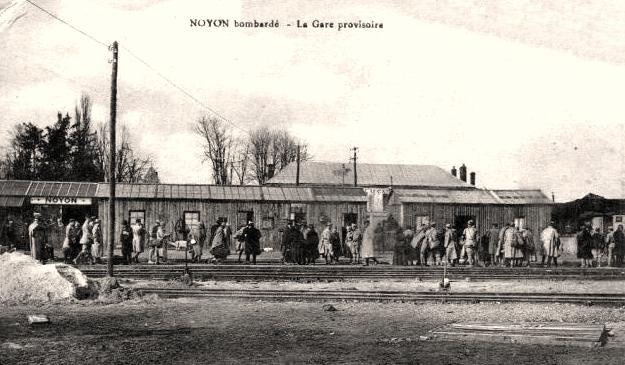 Noyon oise cpa gare provisoire apres 1919