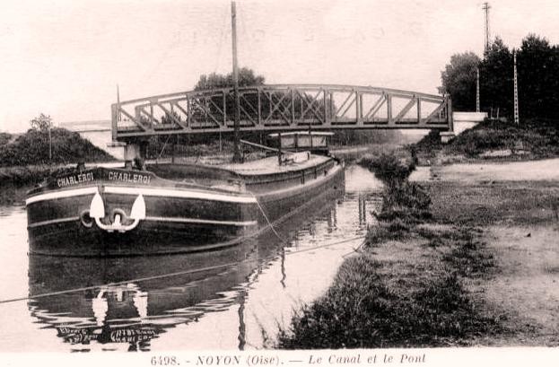 Noyon oise cpa pont et canal