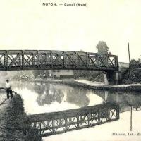 Noyon oise cpa pont et canal