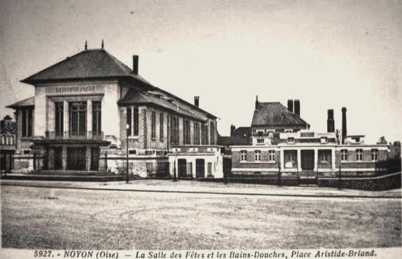 Noyon oise cpa salle des fetes et bains douches