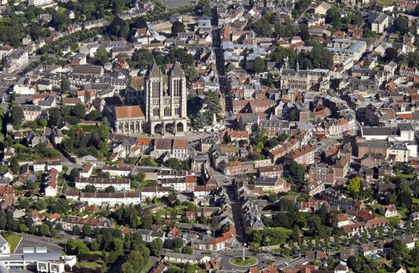 Noyon oise vue aerienne