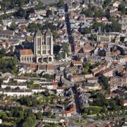 Noyon oise vue aerienne