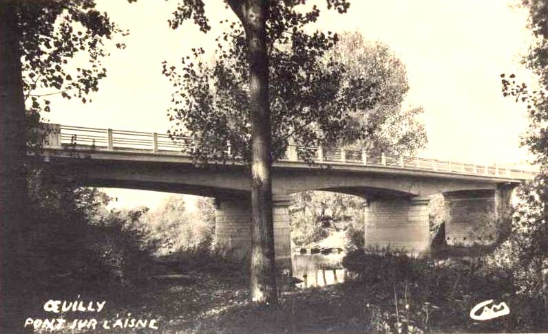 Oeuilly (Aisne) CPA pont sur l'aisne 1956