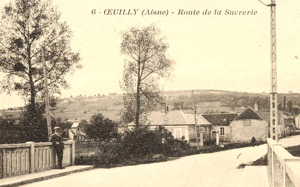 Oeuilly (Aisne) CPA route de la sucrerie