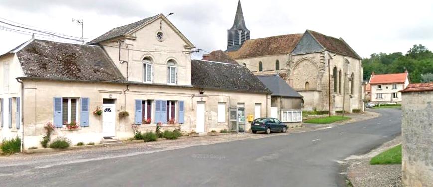 Oeuilly (Aisne) mairie, église Saint Rémi 