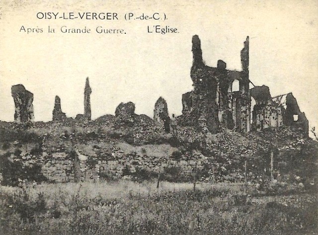 Oisy le verger pas de calais l eglise apres 1918 cpa