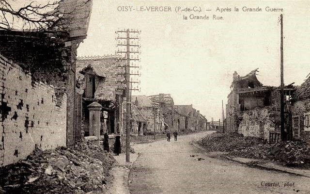 Oisy le verger pas de calais la grande rue apres 1918 cpa