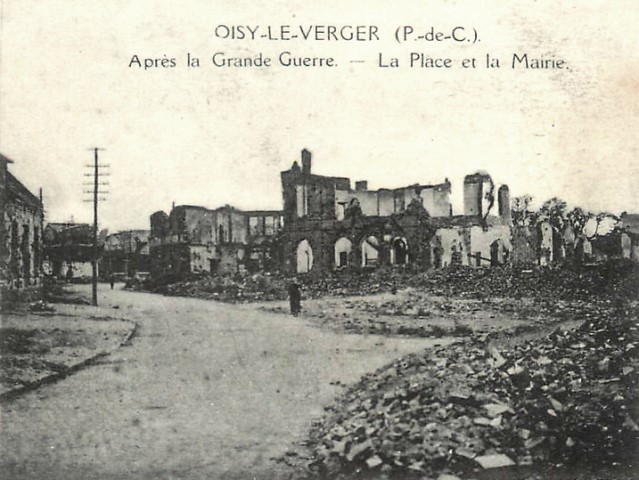 Oisy le verger pas de calais la mairie apres 1918 cpa