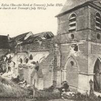 Pargnan (Aisne) CPA église en 1915
