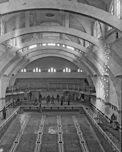 La piscine de la Butte aux Cailles en 1924, cpa