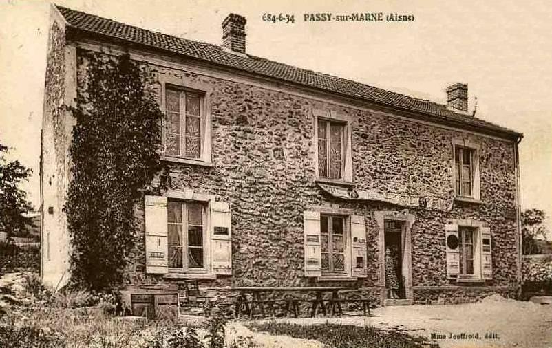 Passy-sur-Marne (Aisne) CPA Café Jeoffroy