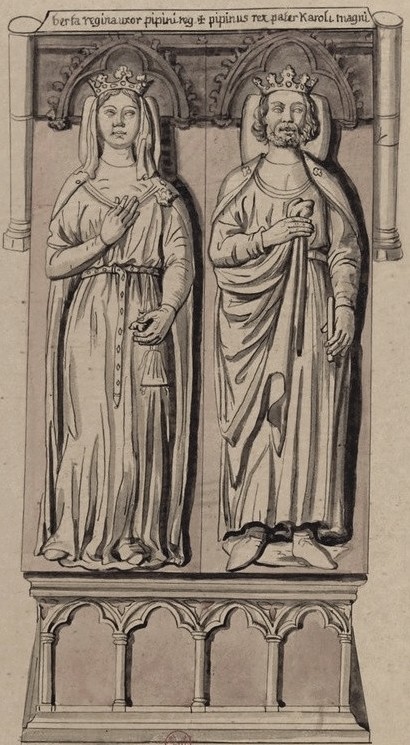 Pépin III dit le Bref et son épouse Bertrade de Laon