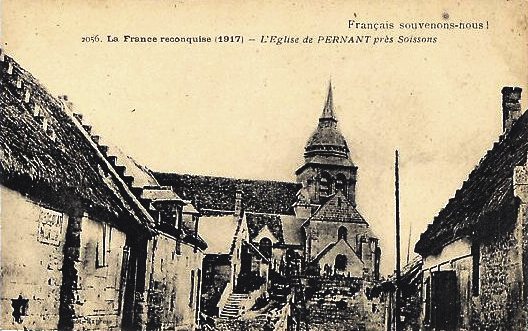 Pernant (Aisne) CPA L'église en 1917