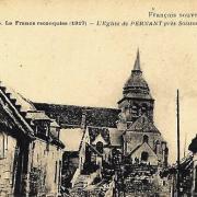 Pernant (Aisne) CPA L'église en 1917