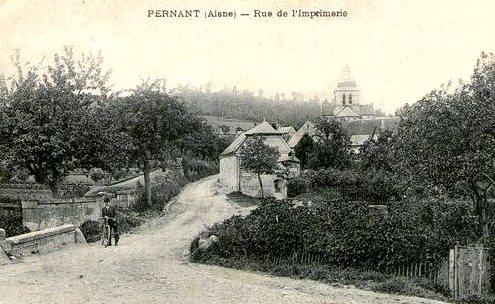 Pernant (Aisne) CPA La rue de l'imprimerie