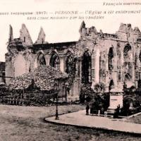 Peronne somme 1914 1918 l eglise en ruines cpa