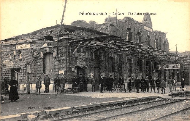 Peronne somme 1914 1918 la gare cpa