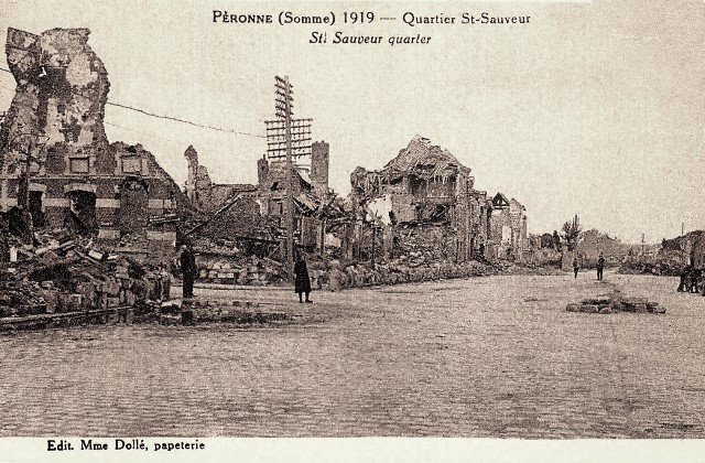 Peronne somme 1914 1918 le quartier saint sauveur cpa