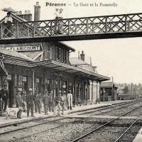Peronne somme la gare vers 1909 1er batiment les quais cpa