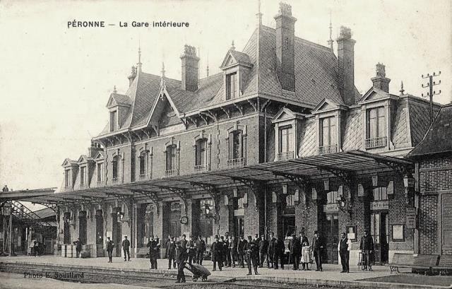 Peronne somme la gare vers 1909 2eme batiment les quais cpa