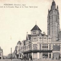 Peronne somme la grand place et la tour saint jean cpa