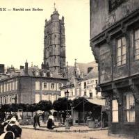 Peronne somme le marche aux herbes cpa