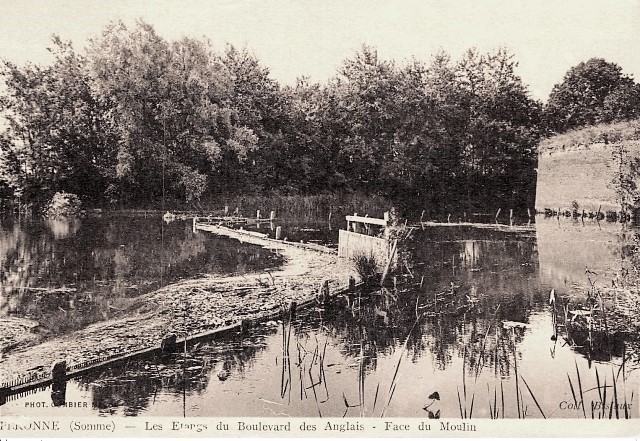 Peronne somme les etangs du boulevard des anglais cpa